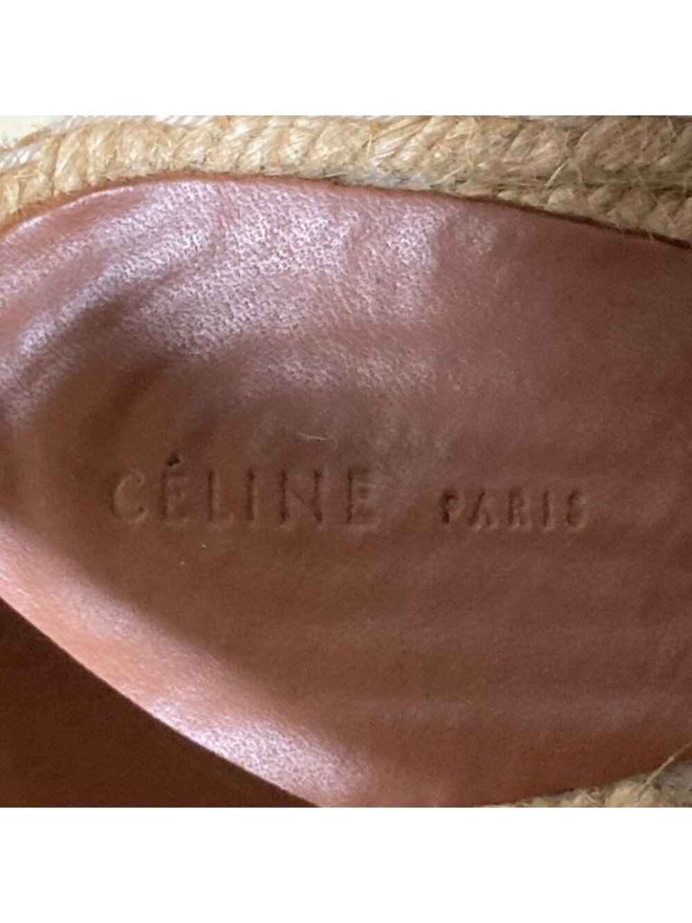 Celine Fibie Period Espadrilles Open Toe Leather Sandals Size 35 - Picture 8 of 8